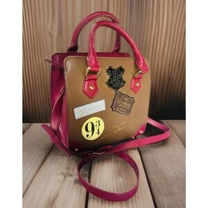 Bioworld Harry Potter Purse handbag shoulder strap Hogwarts Brown Red 8.5x8x5”